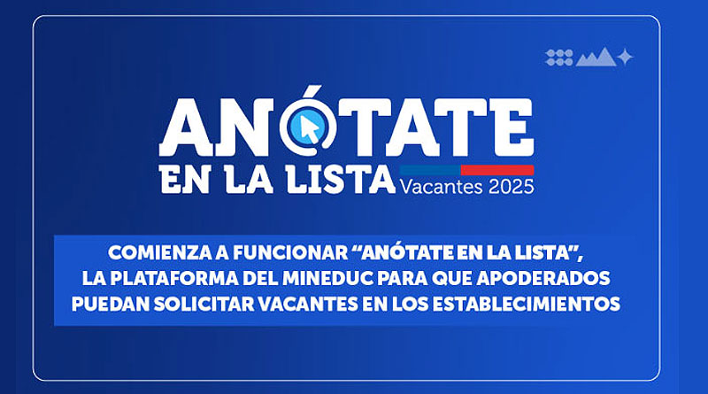 ¡Nueva plataforma «Anótate en la Lista» para encontrar vacantes en colegios!